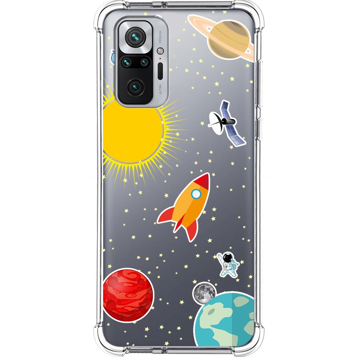 Funda Silicona Antigolpes para Xiaomi Redmi Note 10 Pro diseño Espacio Dibujos