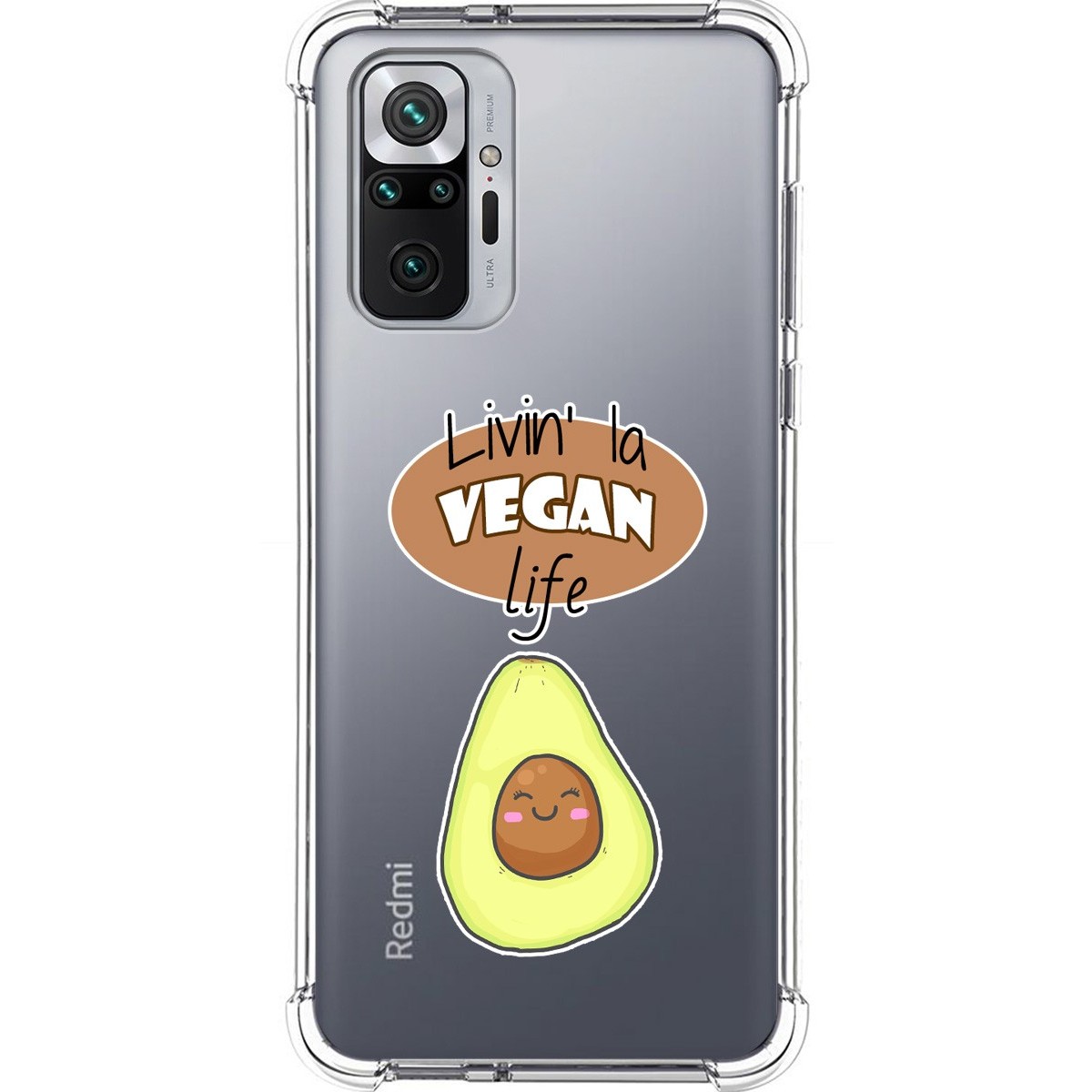 Funda Silicona Antigolpes para Xiaomi Redmi Note 10 Pro diseño Vegan Life Dibujos