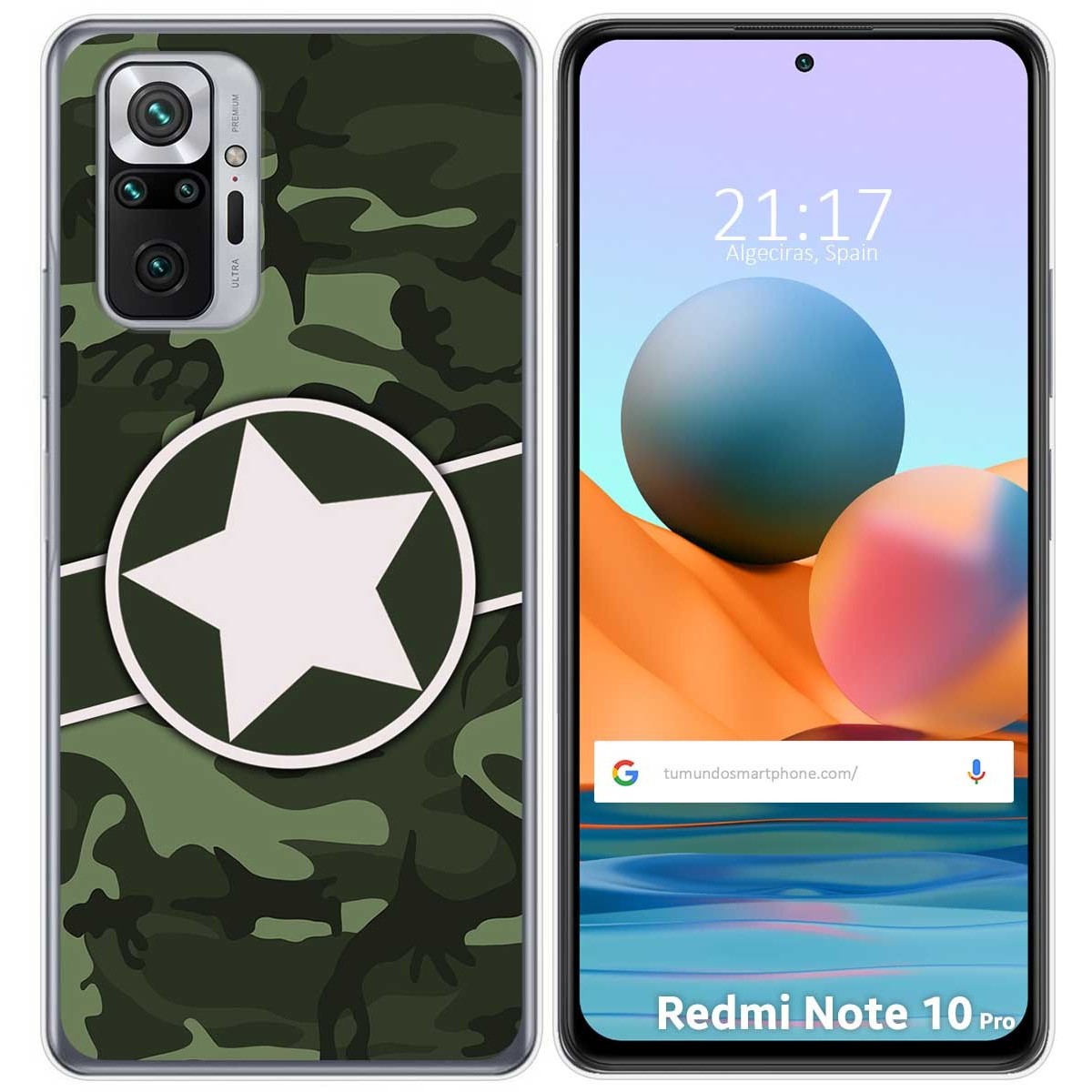 Funda Gel Tpu para Xiaomi Redmi Note 10 Pro diseño Camuflaje 01 Dibujos