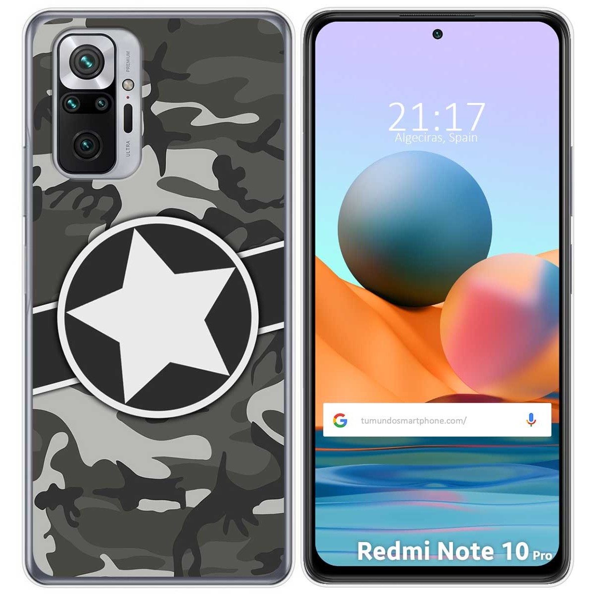 Funda Gel Tpu para Xiaomi Redmi Note 10 Pro diseño Camuflaje 02 Dibujos