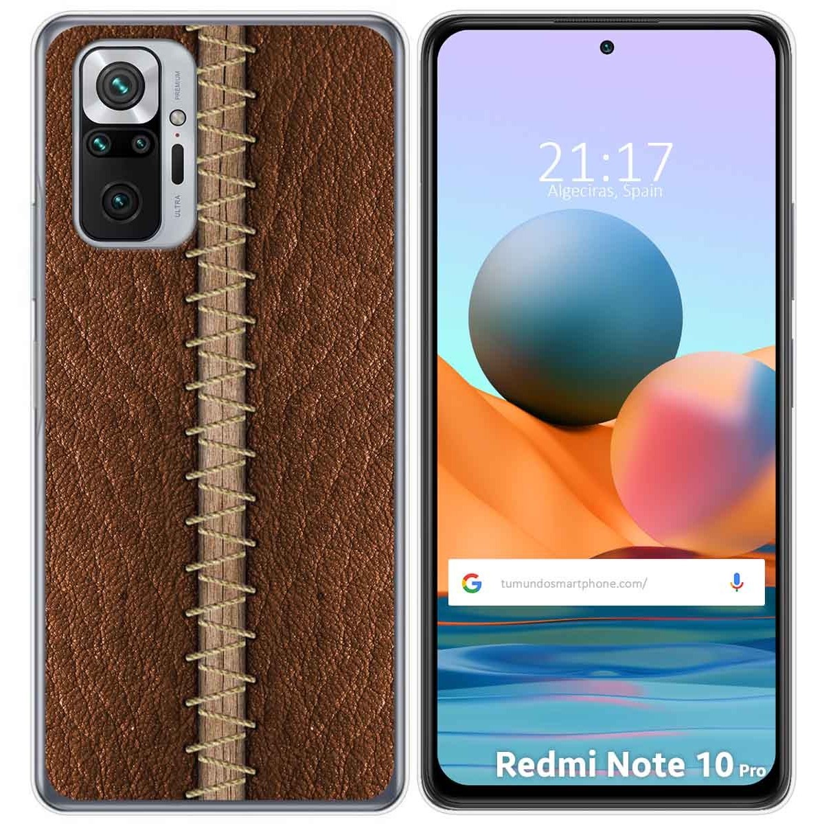 Funda Gel Tpu para Xiaomi Redmi Note 10 Pro diseño Cuero 01 Dibujos