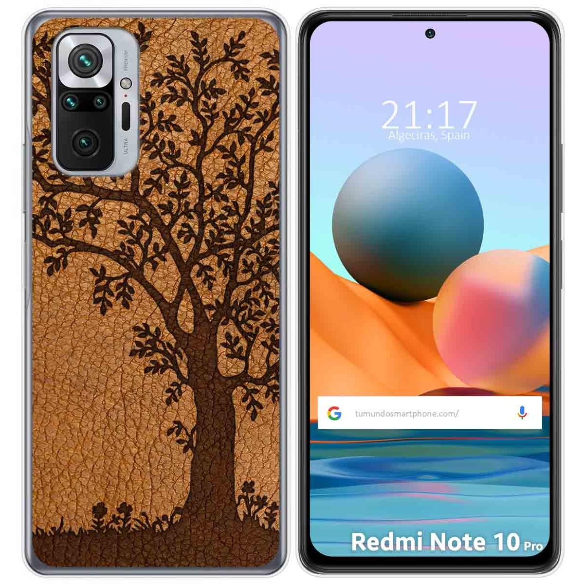 Funda Gel Tpu para Xiaomi Redmi Note 10 Pro diseño Cuero 03 Dibujos