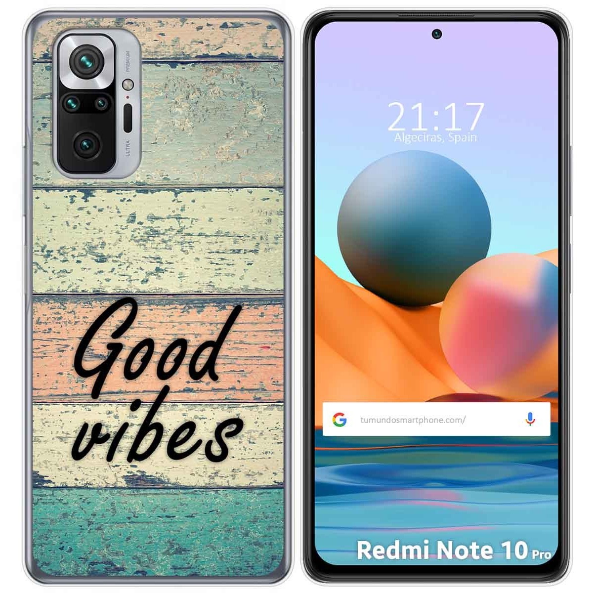 Funda Gel Tpu para Xiaomi Redmi Note 10 Pro diseño Madera 01 Dibujos