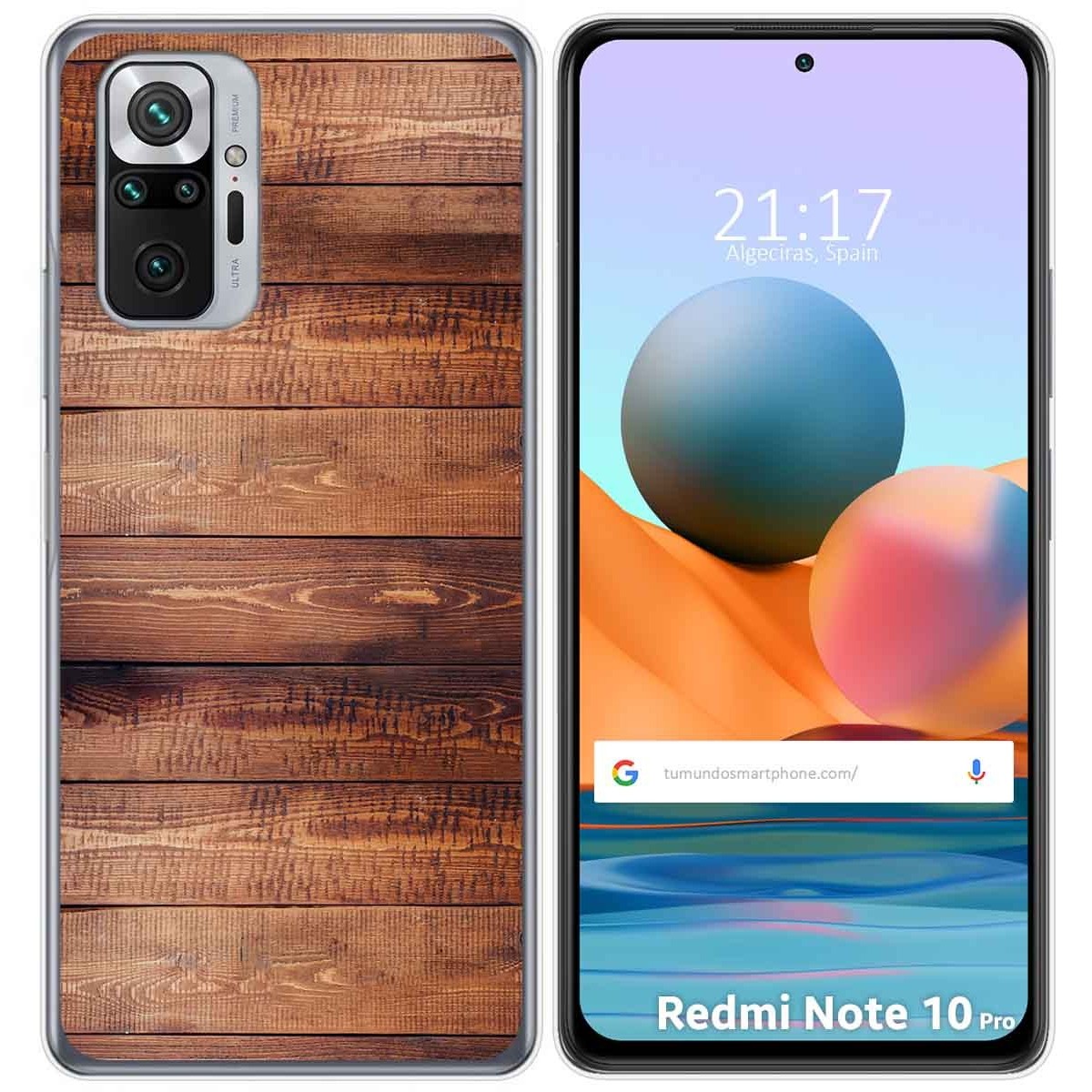 Funda Gel Tpu para Xiaomi Redmi Note 10 Pro diseño Madera 02 Dibujos