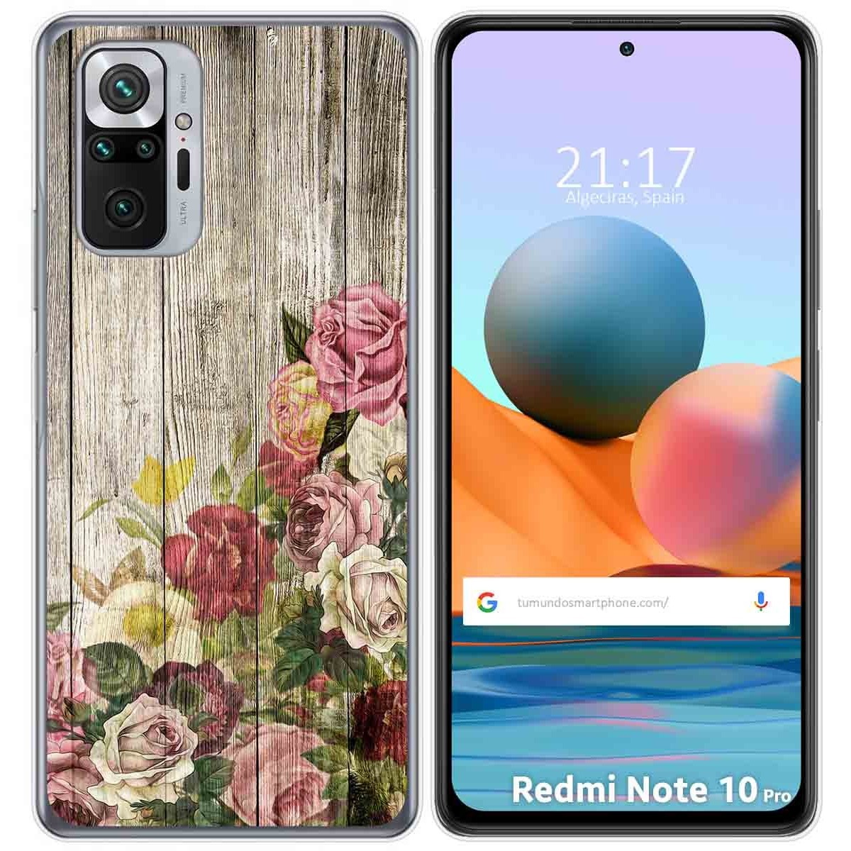 Funda Gel Tpu para Xiaomi Redmi Note 10 Pro diseño Madera 08 Dibujos