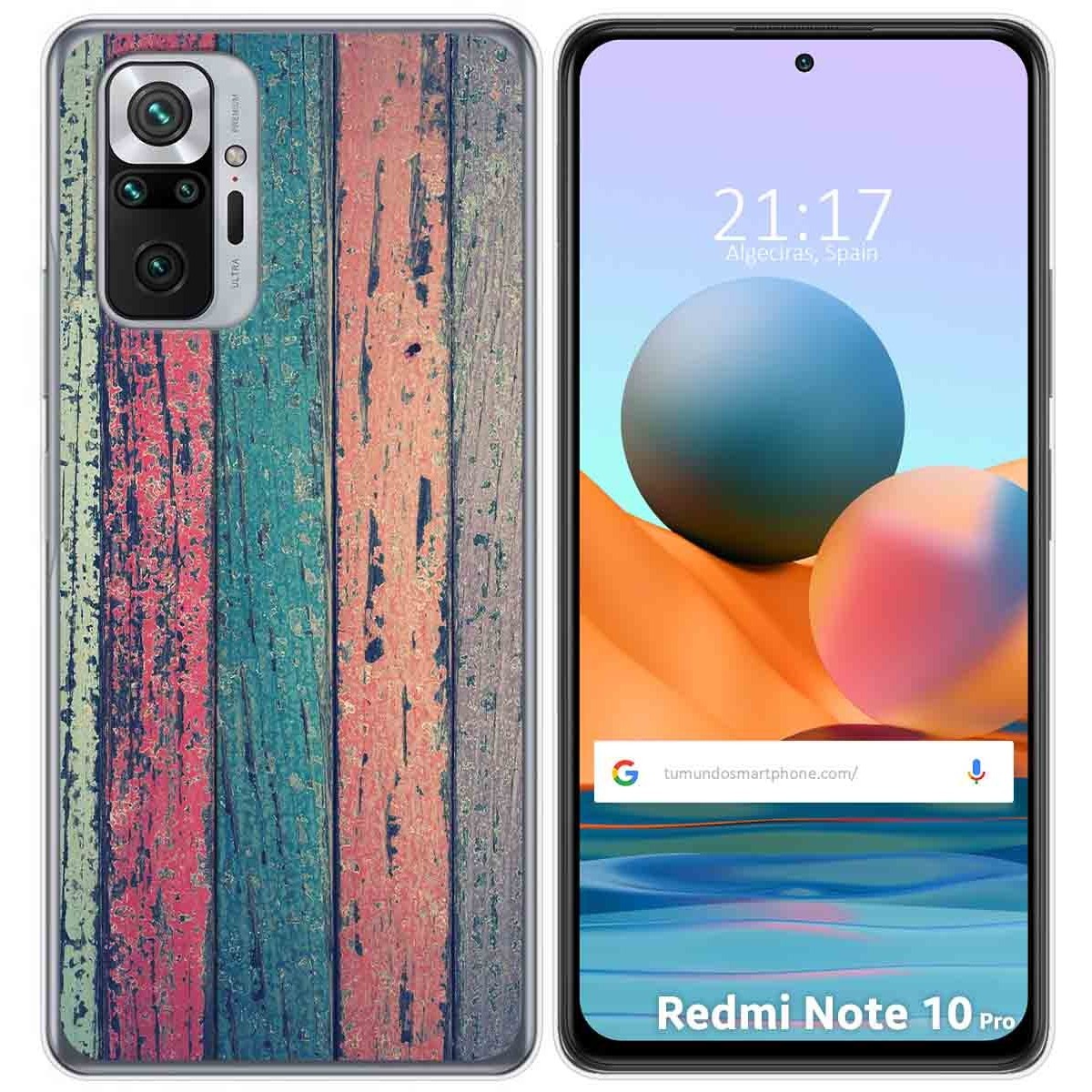 Funda Gel Tpu para Xiaomi Redmi Note 10 Pro diseño Madera 10 Dibujos