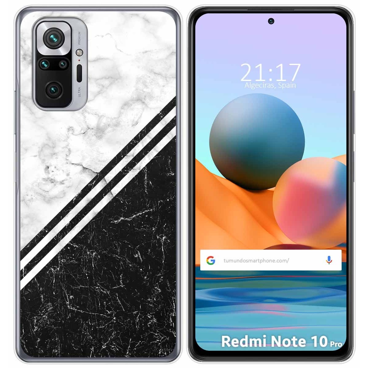 Funda Gel Tpu para Xiaomi Redmi Note 10 Pro diseño Mármol 01 Dibujos