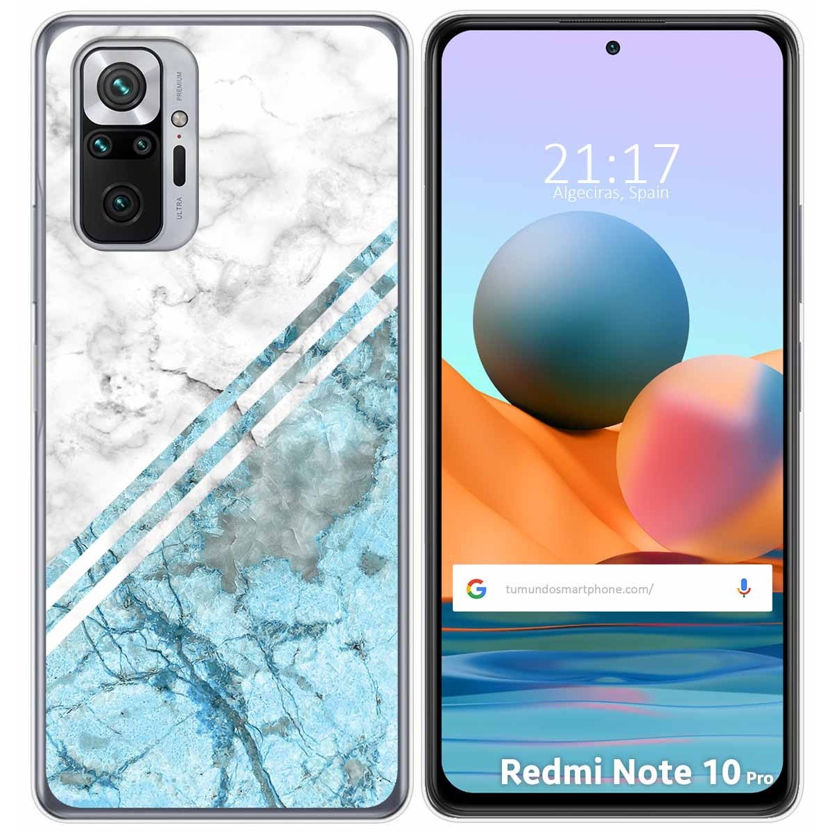 Funda Gel Tpu para Xiaomi Redmi Note 10 Pro diseño Mármol 02 Dibujos