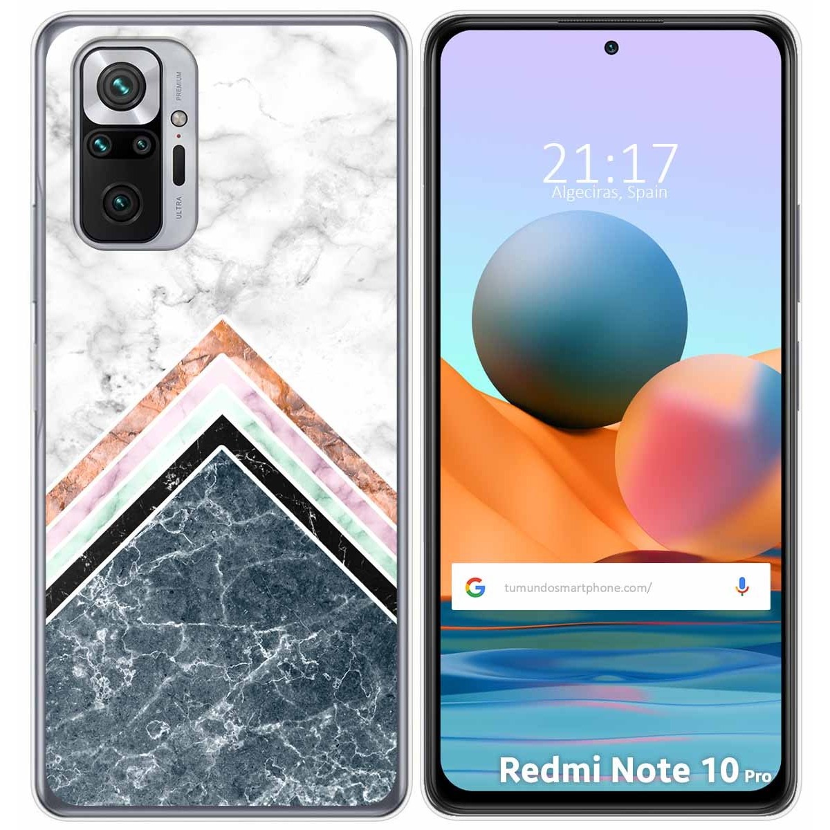 Funda Gel Tpu para Xiaomi Redmi Note 10 Pro diseño Mármol 05 Dibujos