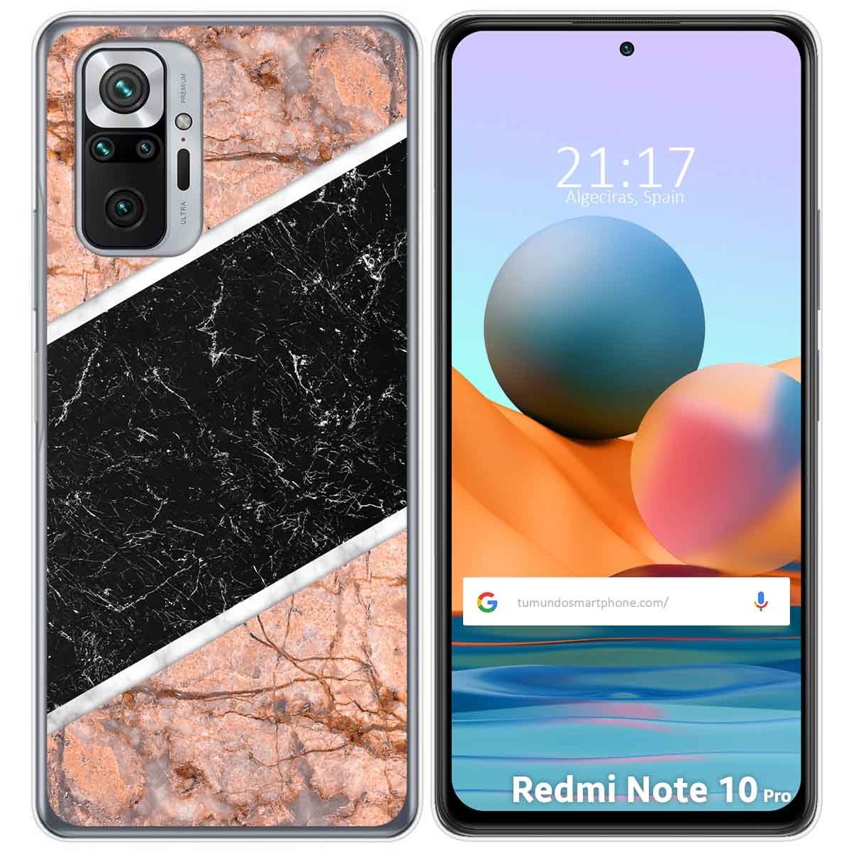 Funda Gel Tpu para Xiaomi Redmi Note 10 Pro diseño Mármol 07 Dibujos