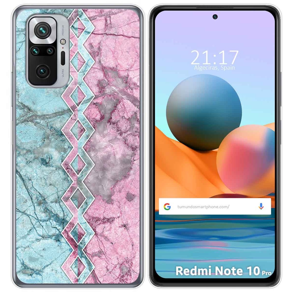 Funda Gel Tpu para Xiaomi Redmi Note 10 Pro diseño Mármol 08 Dibujos