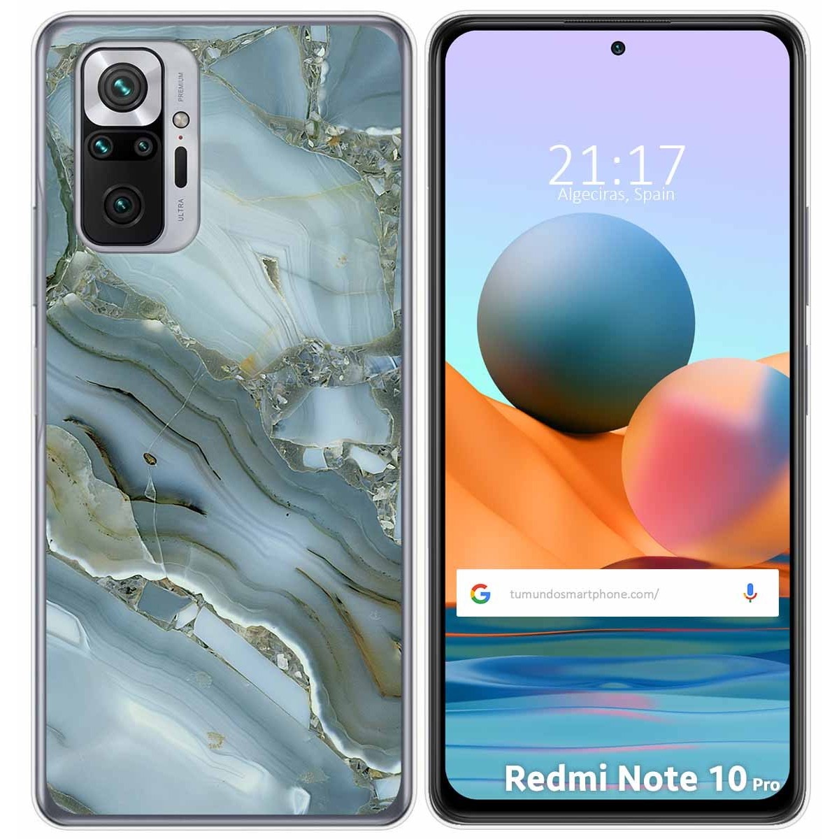 Funda Gel Tpu para Xiaomi Redmi Note 10 Pro diseño Mármol 09 Dibujos