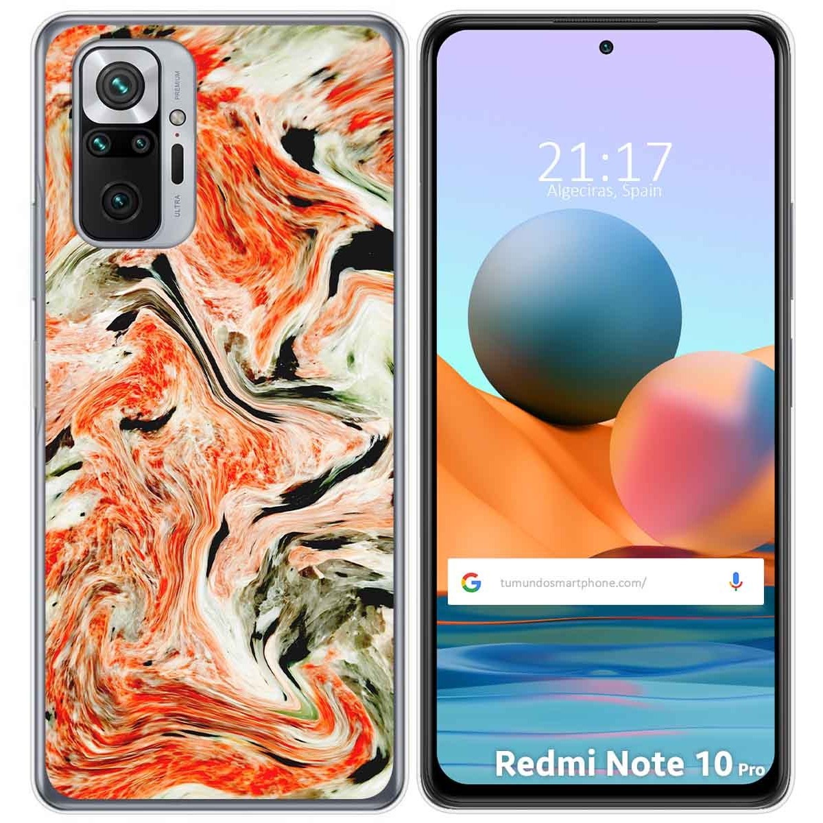 Funda Gel Tpu para Xiaomi Redmi Note 10 Pro diseño Mármol 12 Dibujos