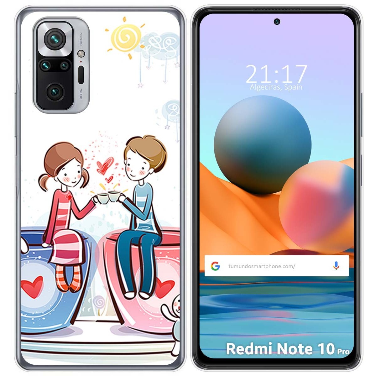 Funda Gel Tpu para Xiaomi Redmi Note 10 Pro diseño Café Dibujos