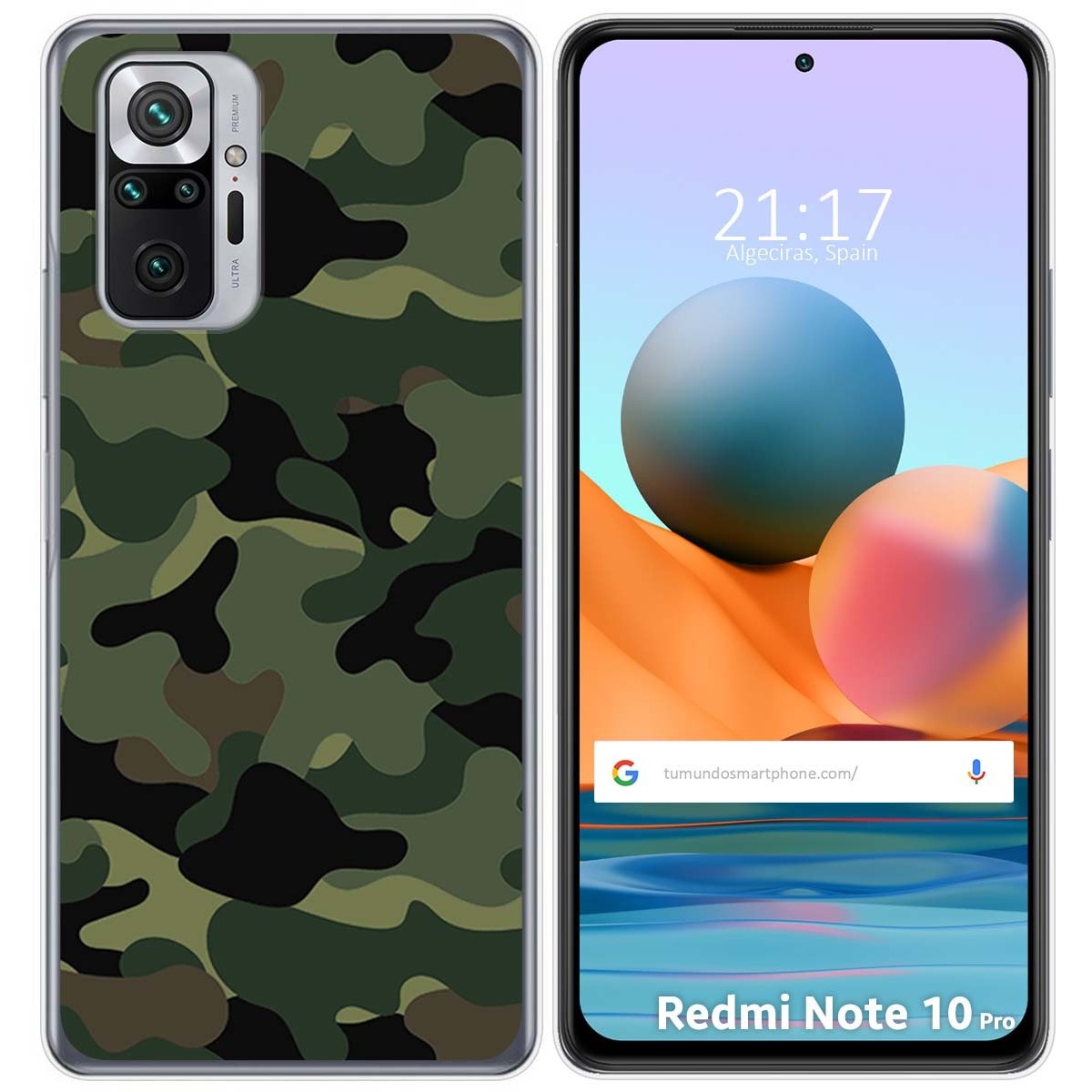 Funda Gel Tpu para Xiaomi Redmi Note 10 Pro diseño Camuflaje Dibujos