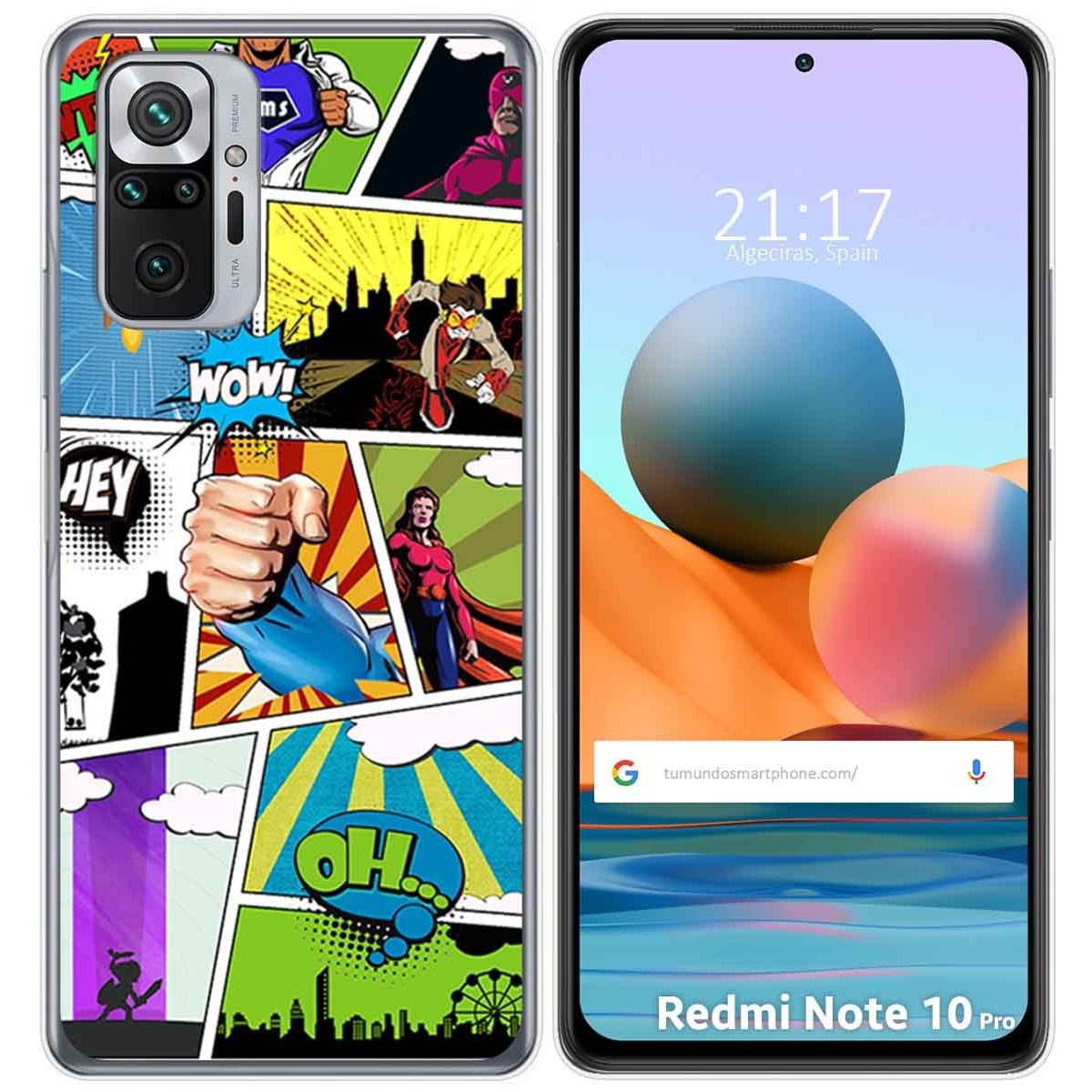 Funda Gel Tpu para Xiaomi Redmi Note 10 Pro diseño Comic Dibujos