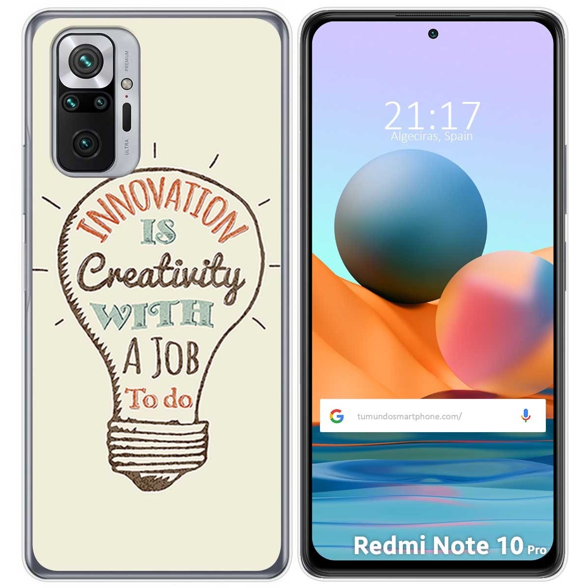 Funda Gel Tpu para Xiaomi Redmi Note 10 Pro diseño Creativity Dibujos