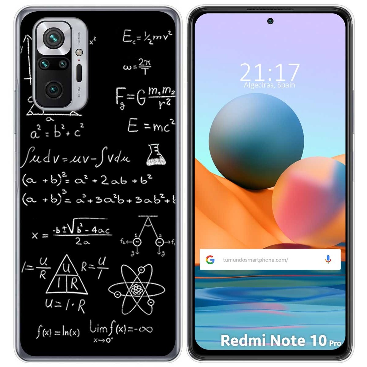 Funda Gel Tpu para Xiaomi Redmi Note 10 Pro diseño Formulas Dibujos