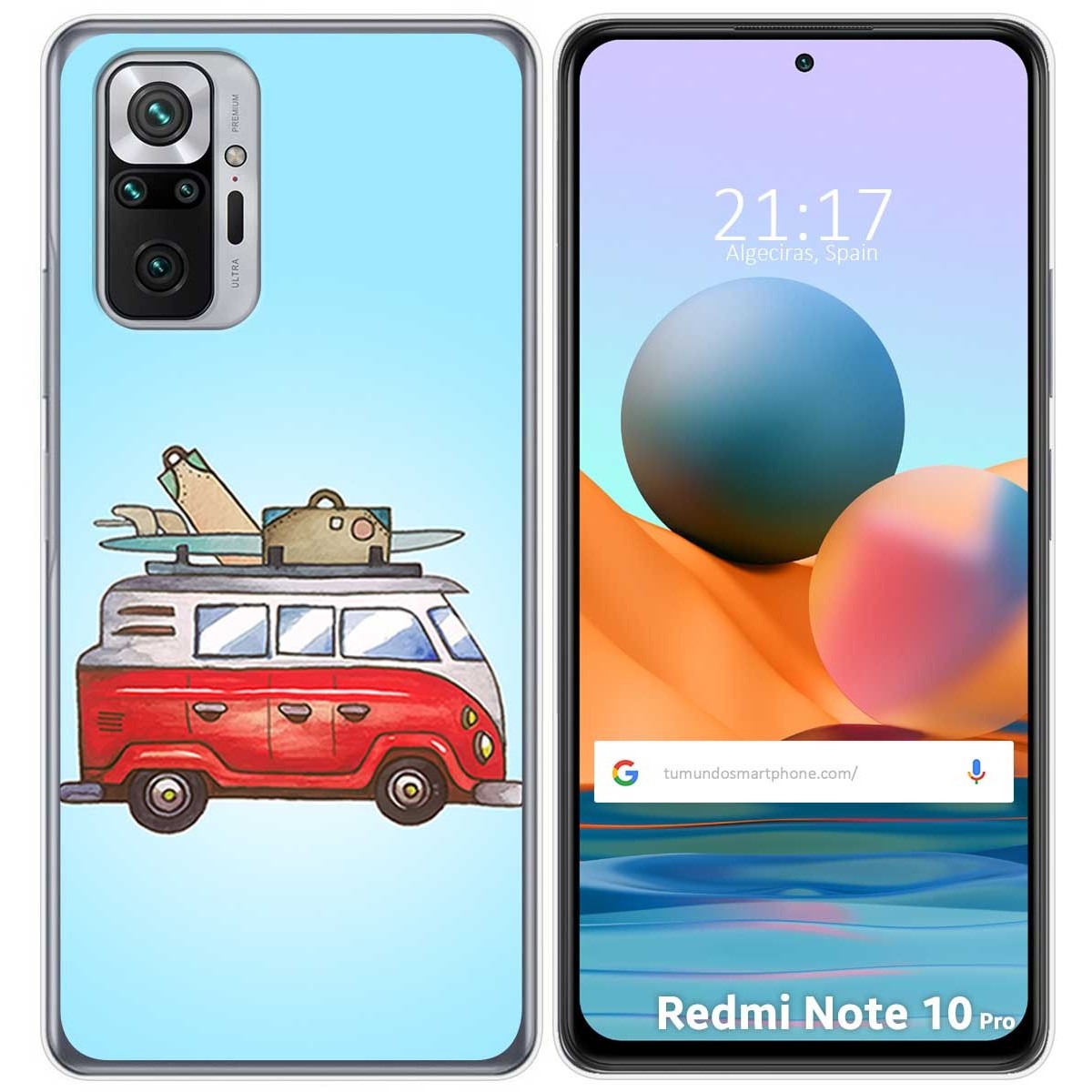 Funda Gel Tpu para Xiaomi Redmi Note 10 Pro diseño Furgoneta Dibujos