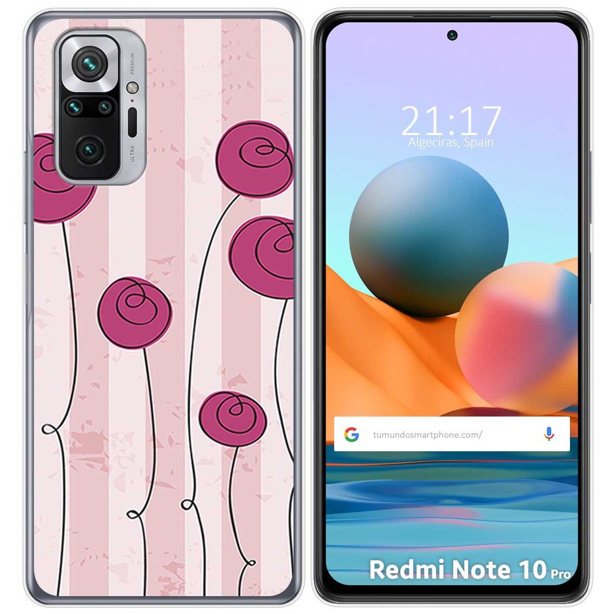 Funda Gel Tpu para Xiaomi Redmi Note 10 Pro diseño Flores Vintage Dibujos