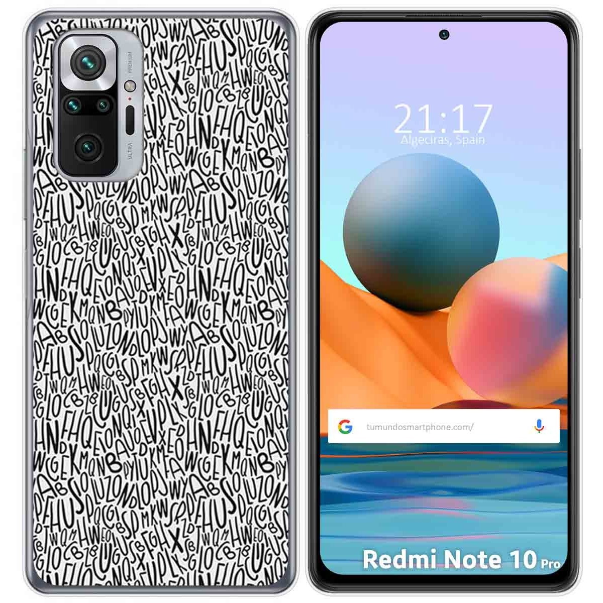 Funda Gel Tpu para Xiaomi Redmi Note 10 Pro diseño Letras Dibujos