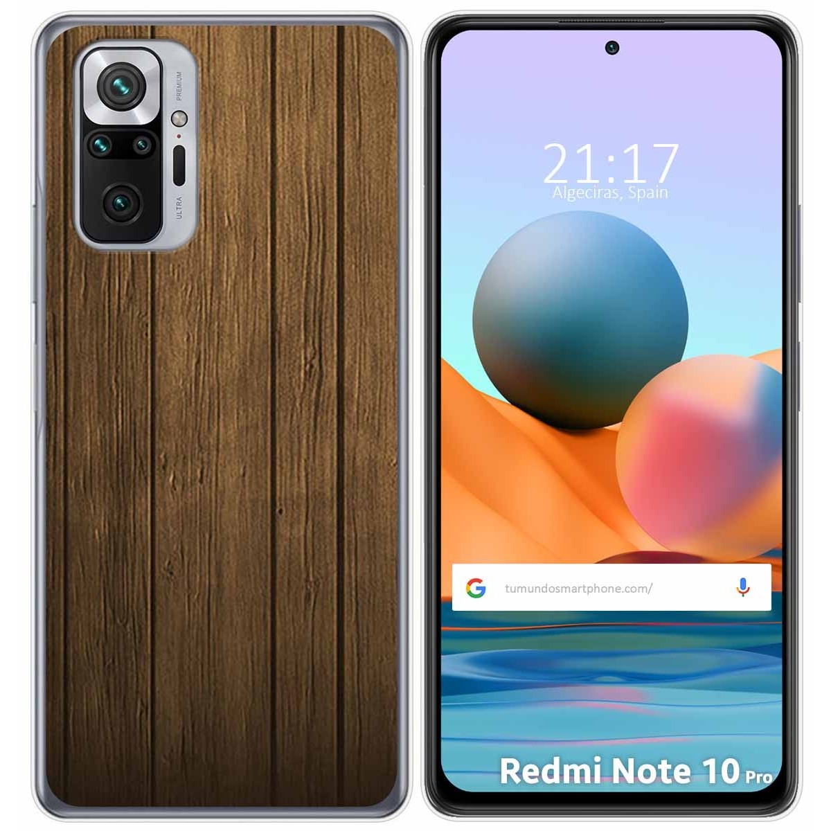Funda Gel Tpu para Xiaomi Redmi Note 10 Pro diseño Madera Dibujos