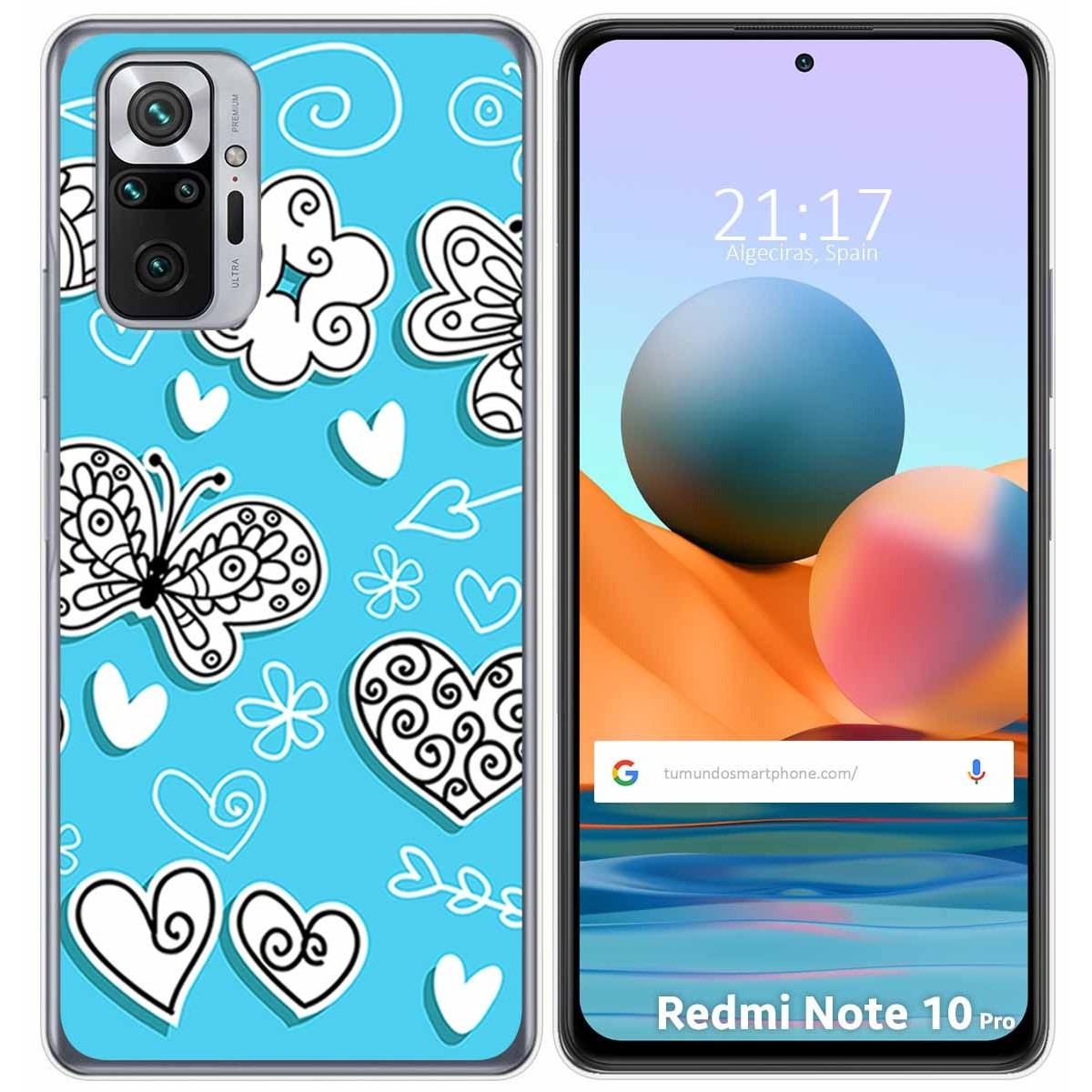 Funda Gel Tpu para Xiaomi Redmi Note 10 Pro diseño Mariposas Dibujos