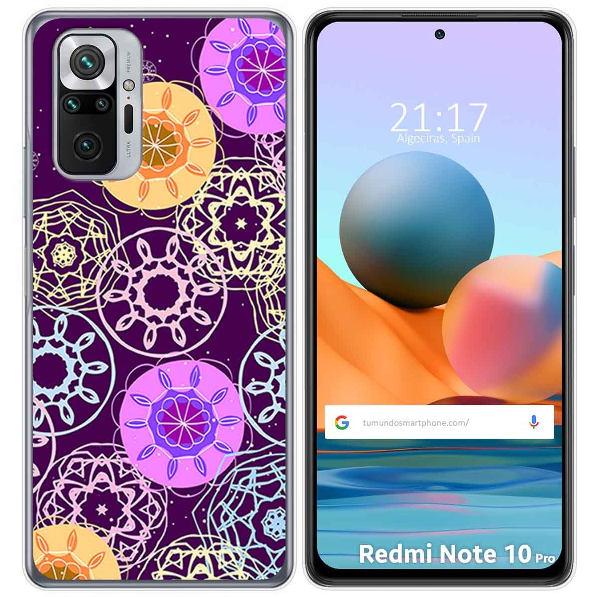 Funda Gel Tpu para Xiaomi Redmi Note 10 Pro diseño Radial Dibujos