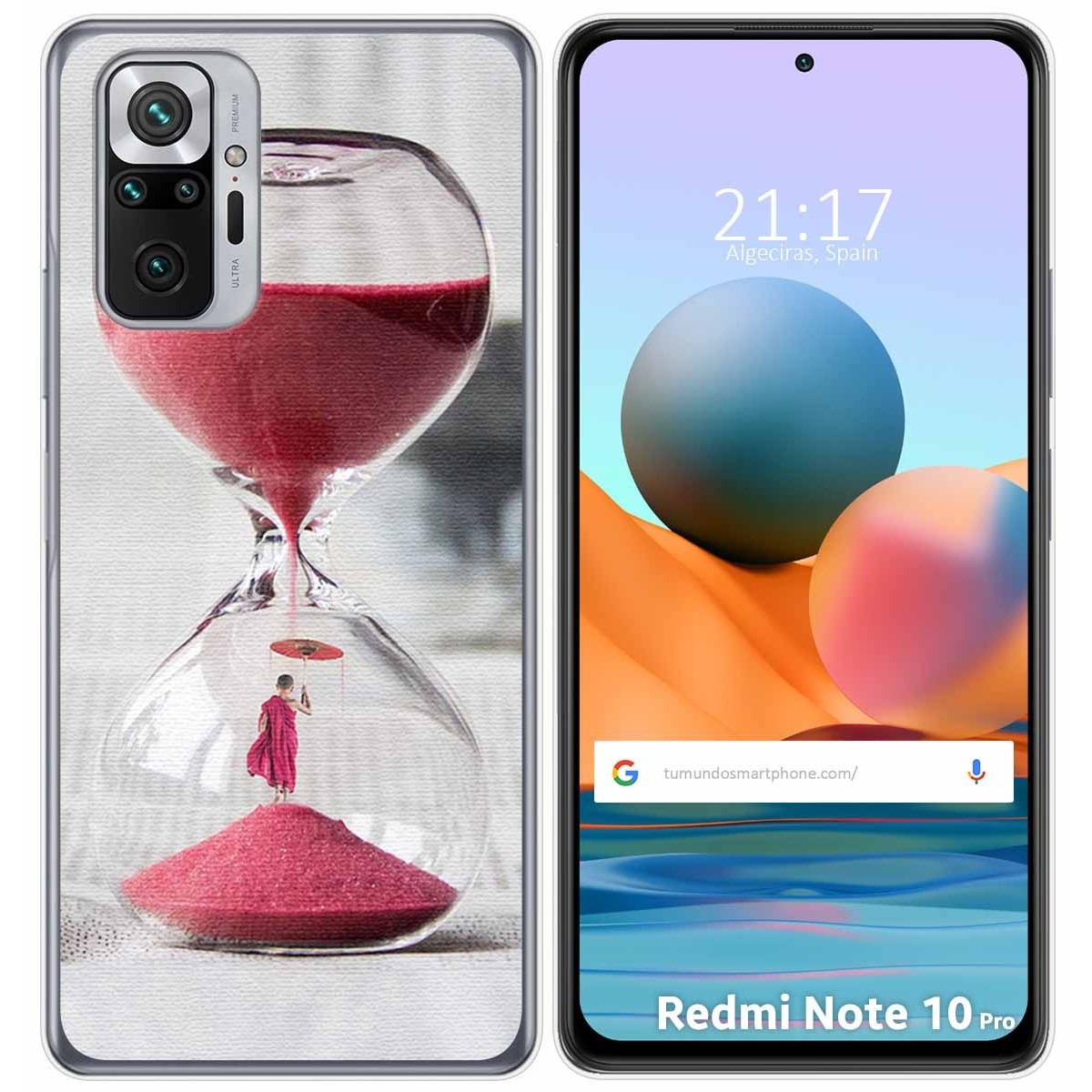 Funda Gel Tpu para Xiaomi Redmi Note 10 Pro diseño Reloj Dibujos