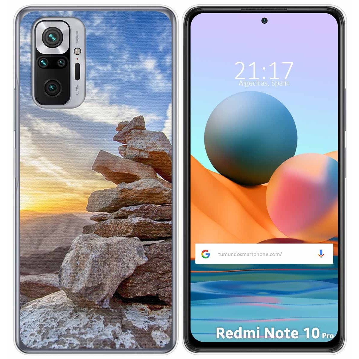 Funda Gel Tpu para Xiaomi Redmi Note 10 Pro diseño Sunset Dibujos