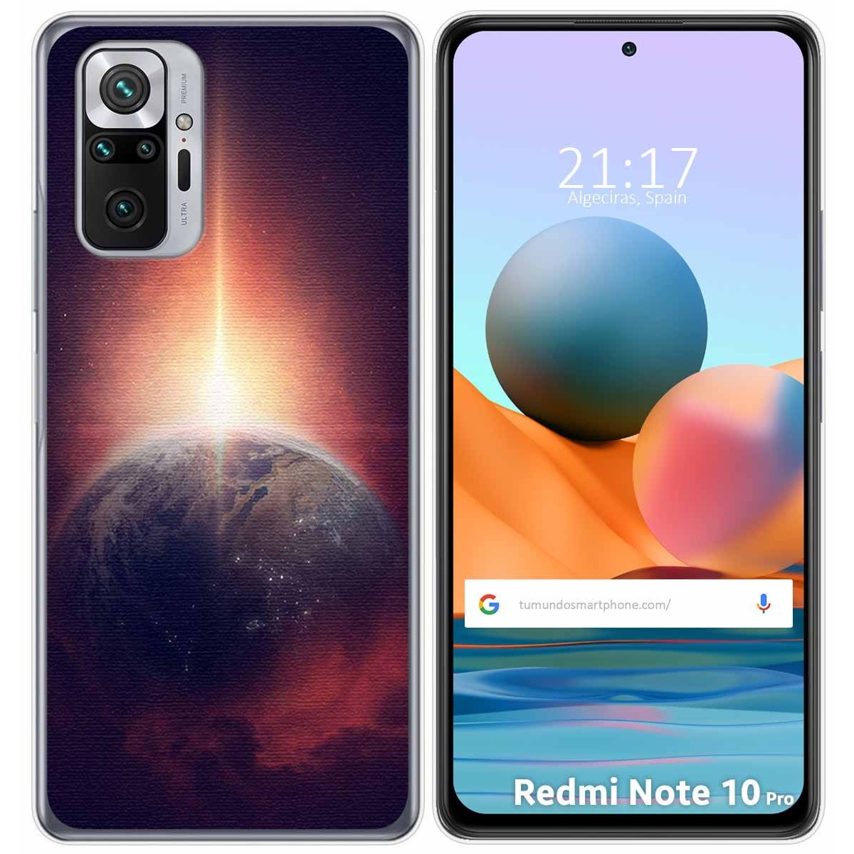 Funda Gel Tpu para Xiaomi Redmi Note 10 Pro diseño Tierra Dibujos