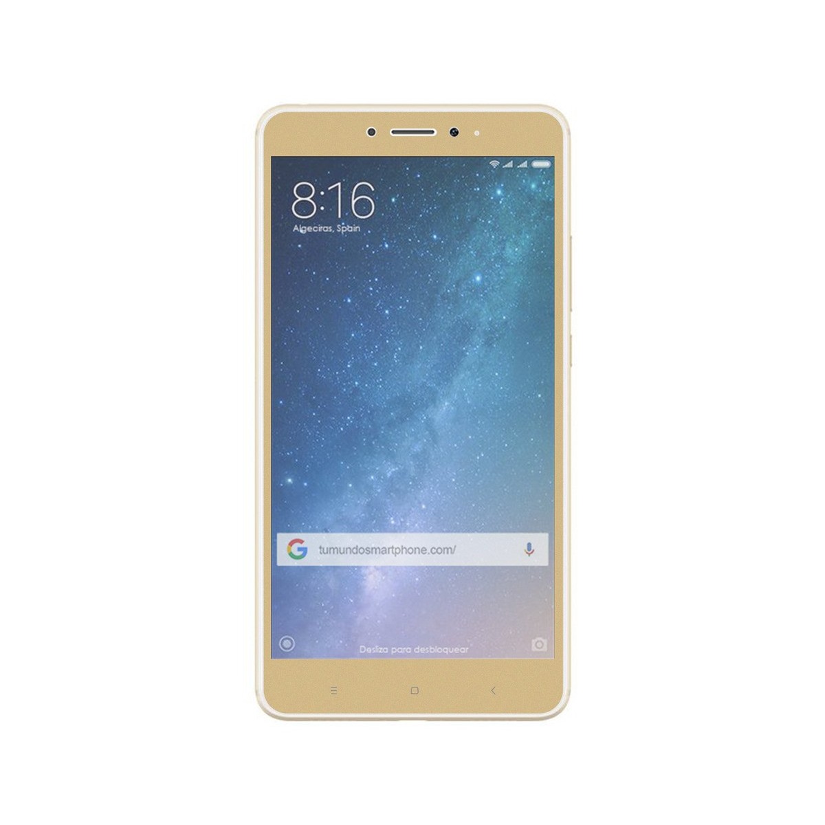 Protector Cristal Templado Frontal Completo Dorado para Xiaomi Mi Max 2 Vidrio