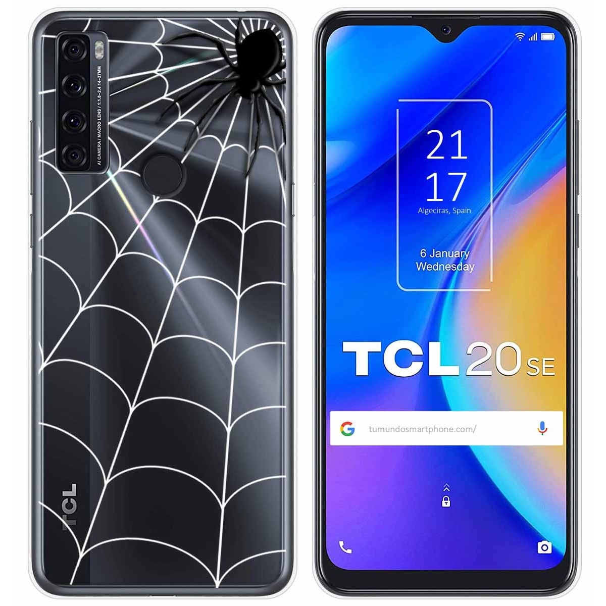 Funda Gel Transparente para TCL 20 SE diseño Araña Dibujos