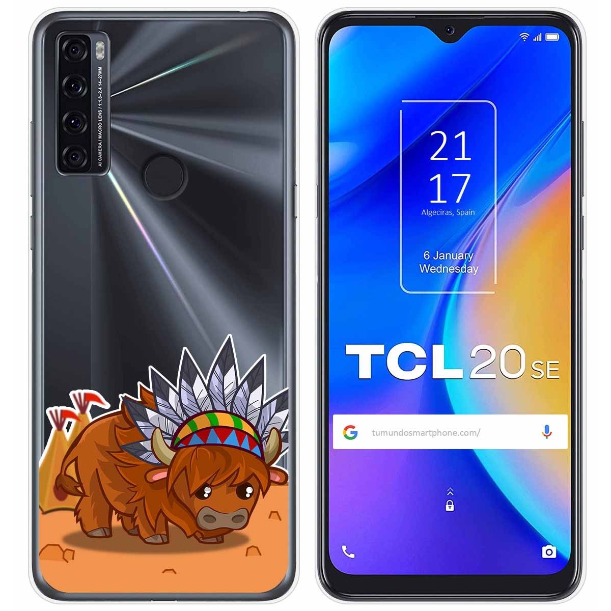 Funda Gel Transparente para TCL 20 SE diseño Bufalo Dibujos