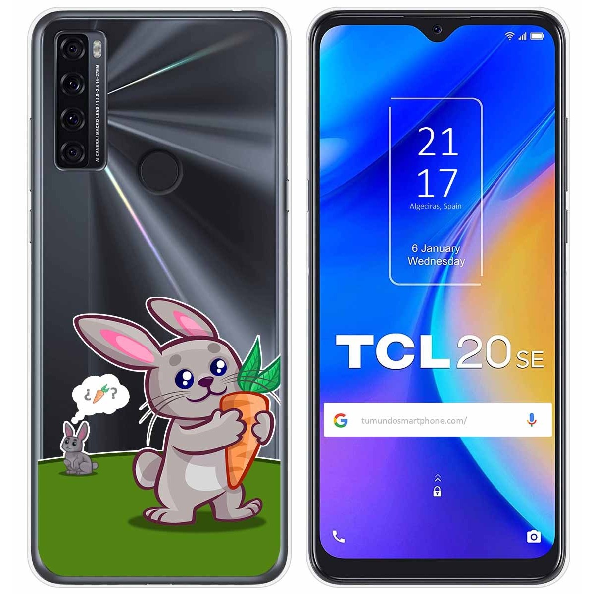 Funda Gel Transparente para TCL 20 SE diseño Conejo Dibujos