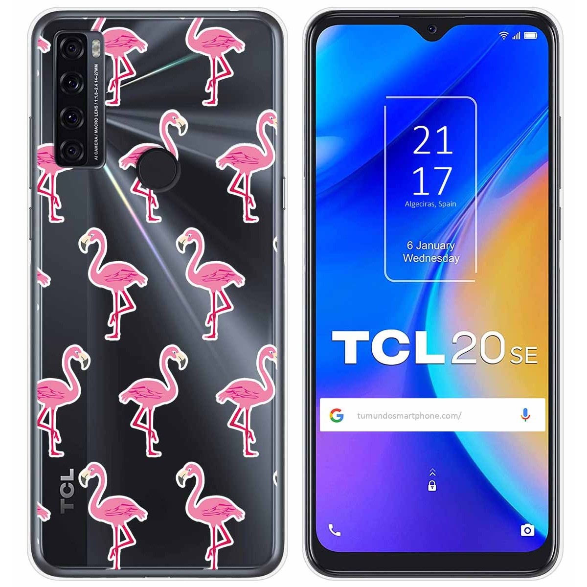 Funda Gel Transparente para TCL 20 SE diseño Flamenco Dibujos