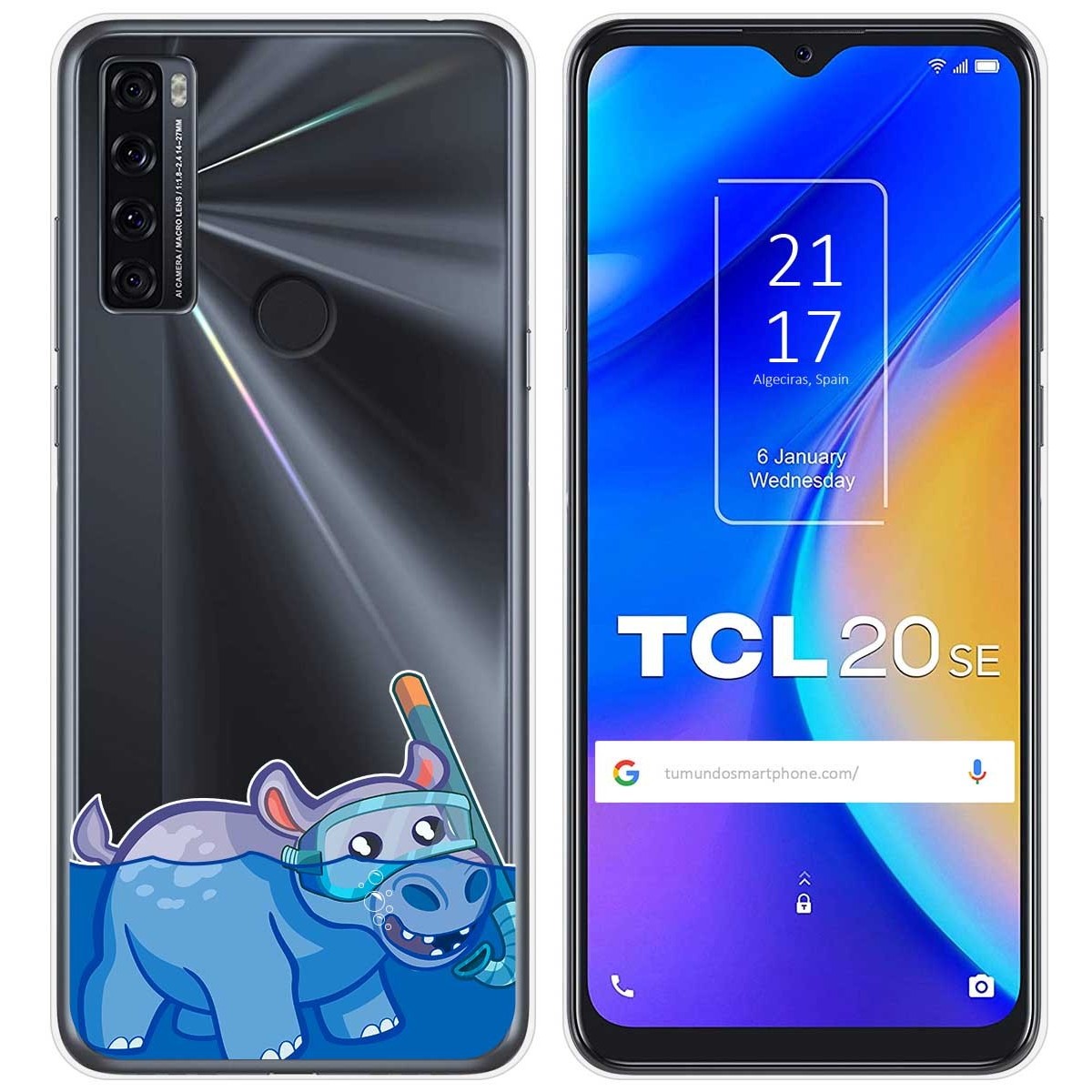 Funda Gel Transparente para TCL 20 SE diseño Hipo Dibujos