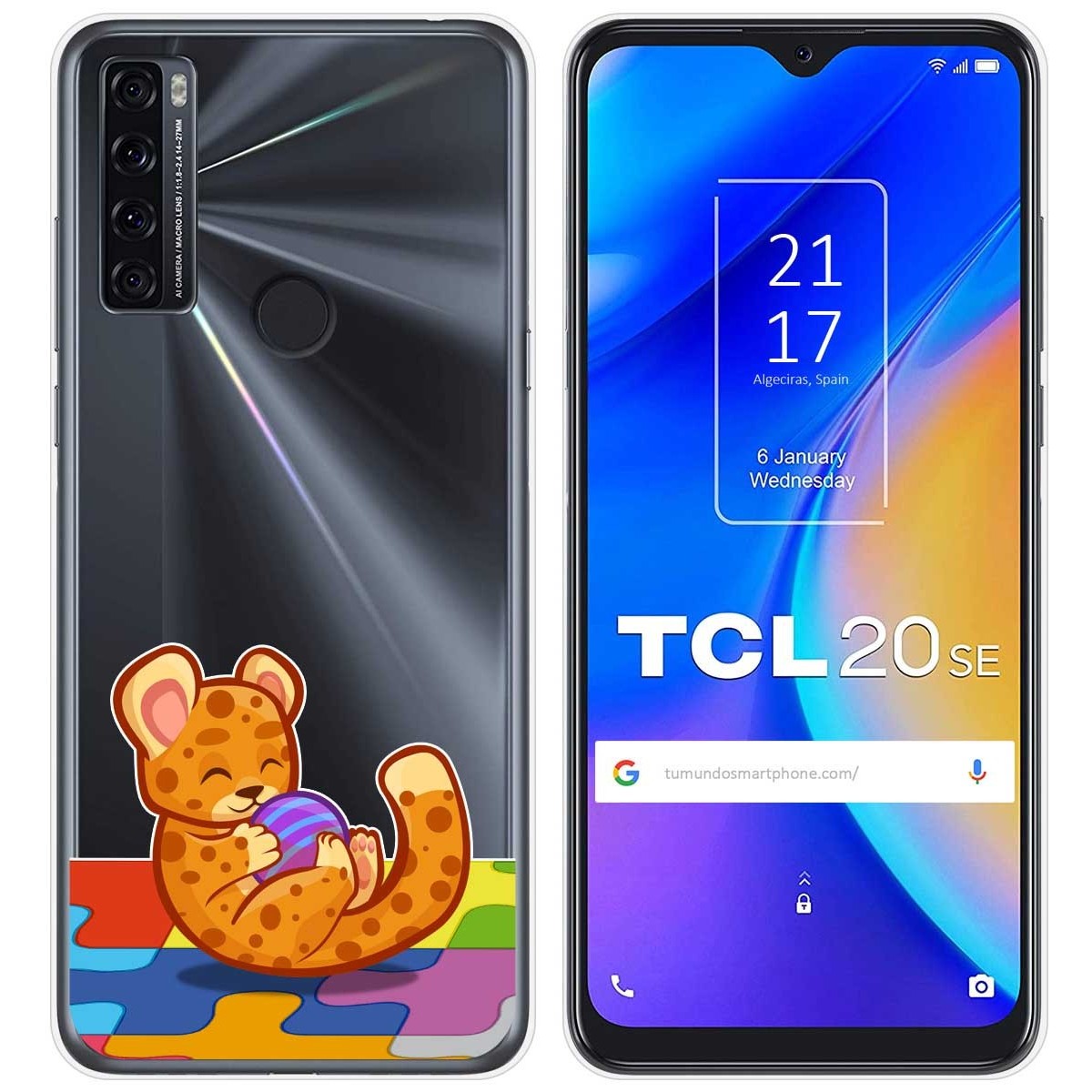 Funda Gel Transparente para TCL 20 SE diseño Leopardo Dibujos