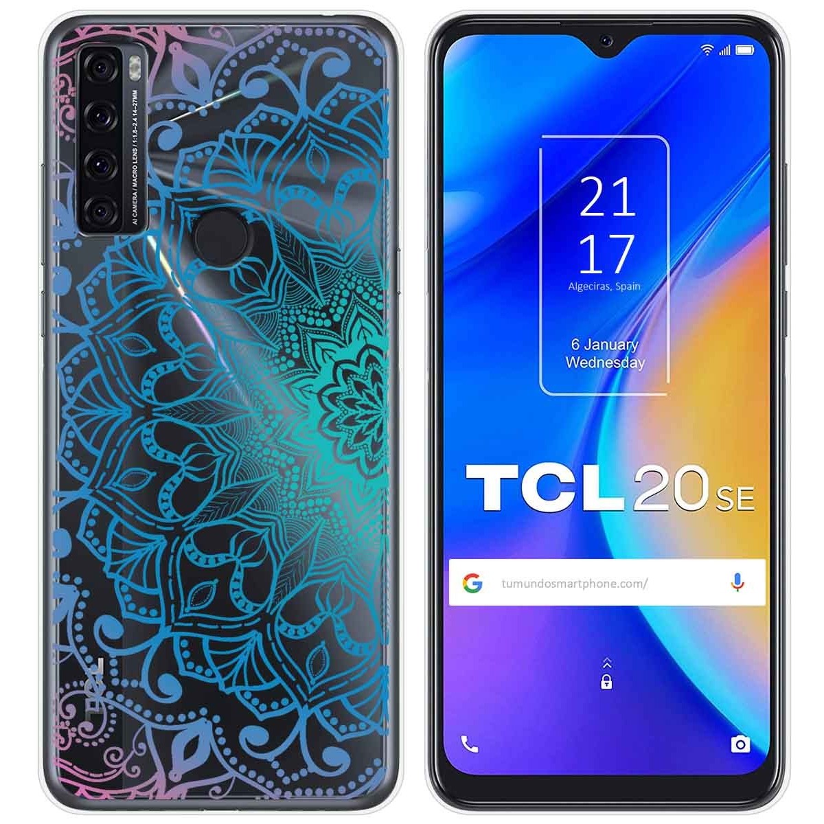 Funda Gel Transparente para TCL 20 SE diseño Mandala Dibujos
