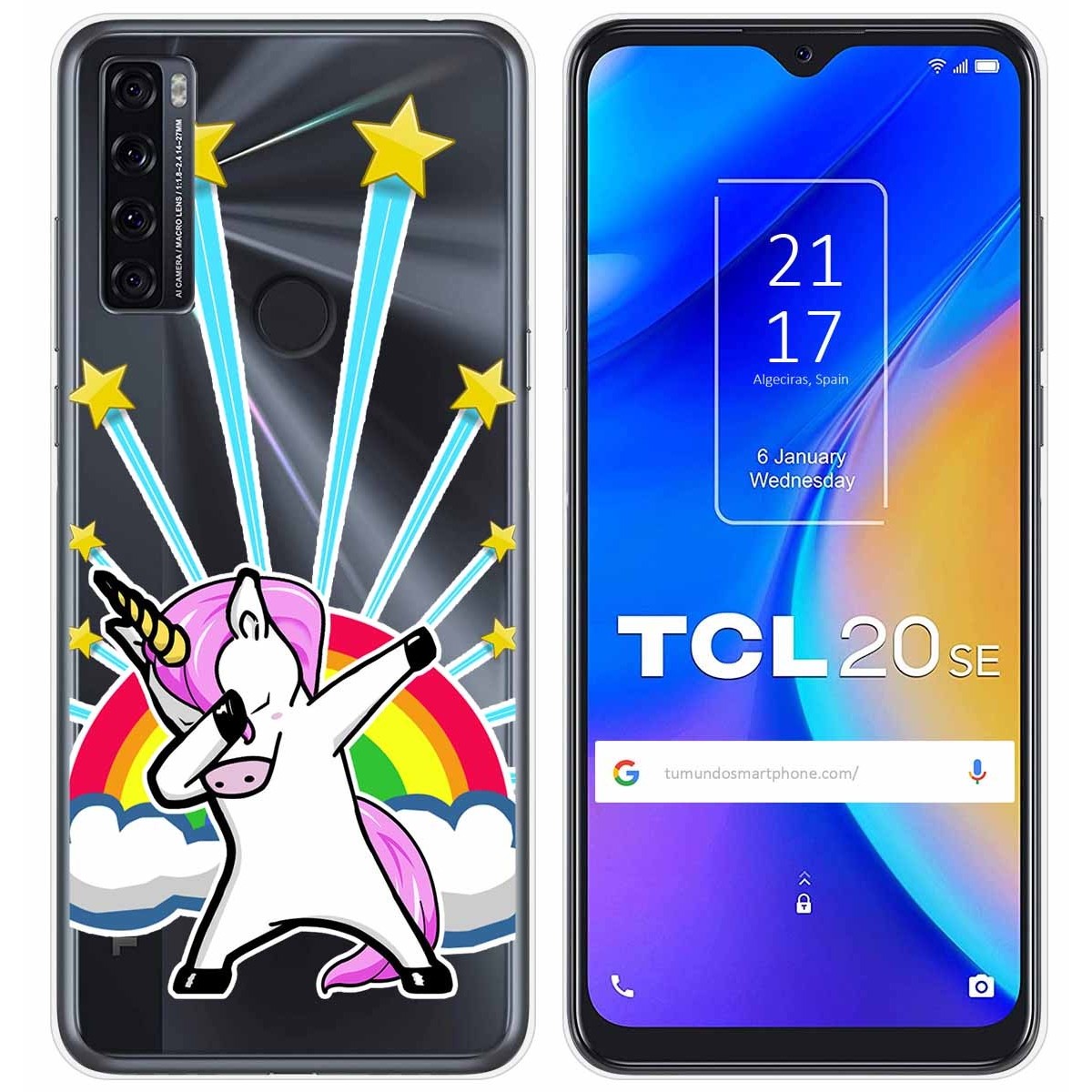 Funda Gel Transparente para TCL 20 SE diseño Unicornio Dibujos