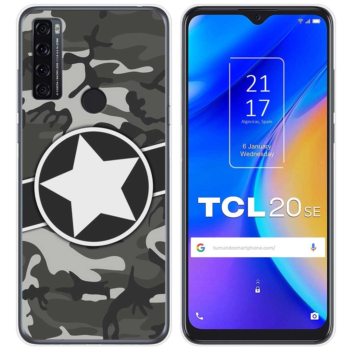 Funda Gel Tpu para TCL 20 SE diseño Camuflaje 02 Dibujos