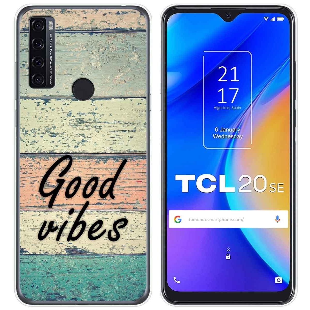 Funda Gel Tpu para TCL 20 SE diseño Madera 01 Dibujos