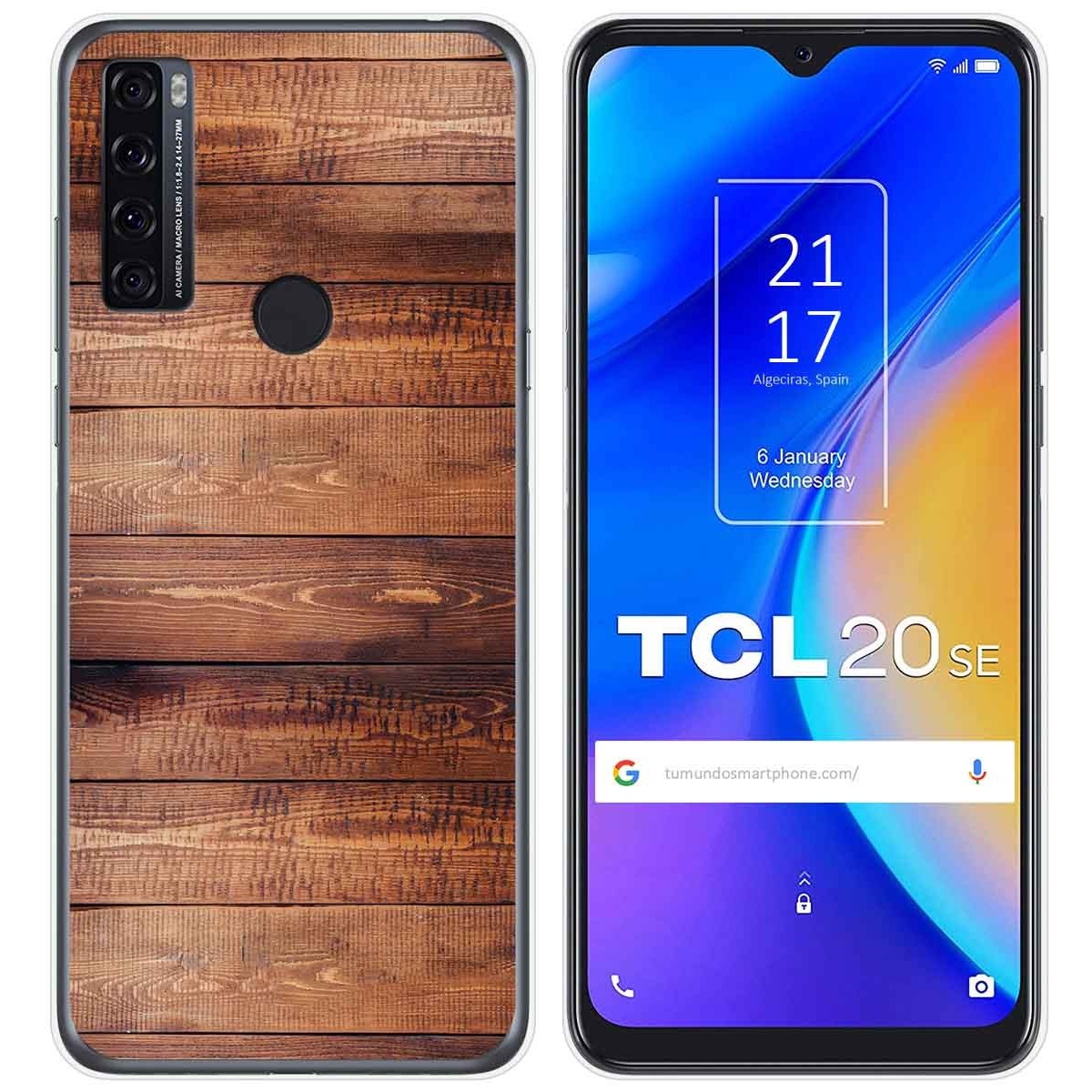 Funda Gel Tpu para TCL 20 SE diseño Madera 02 Dibujos