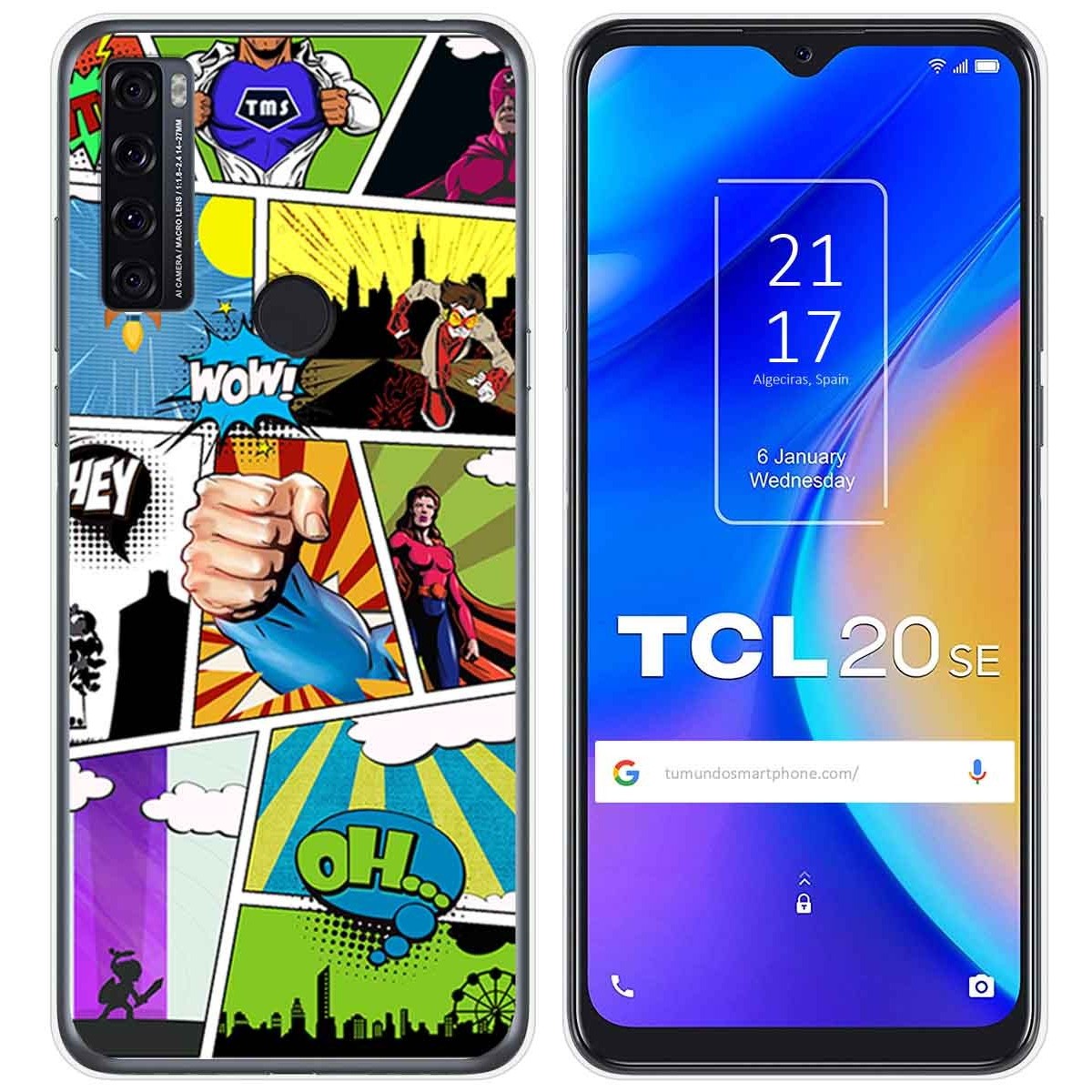 Funda Gel Tpu para TCL 20 SE diseño Comic Dibujos
