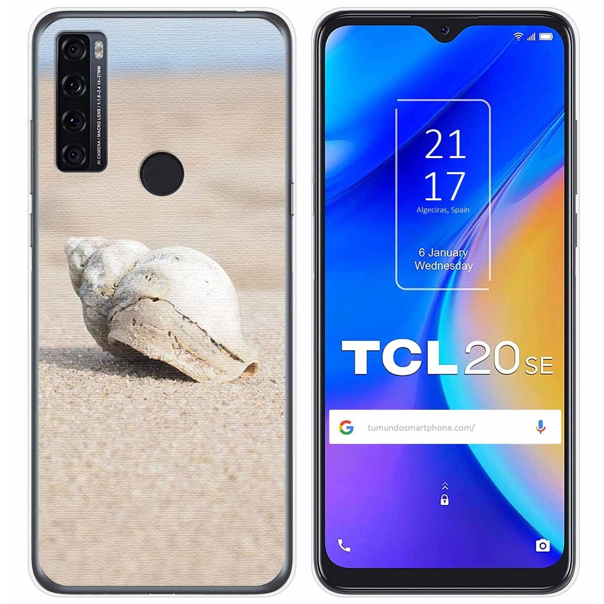 Funda Gel Tpu para TCL 20 SE diseño Concha Dibujos
