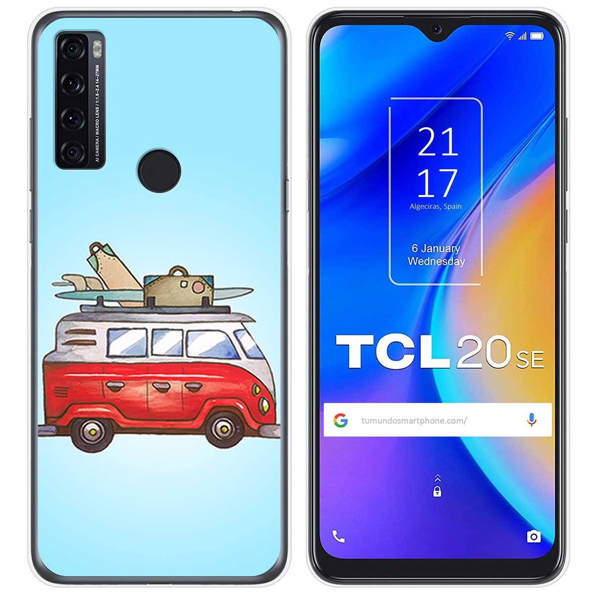 Funda Gel Tpu para TCL 20 SE diseño Furgoneta Dibujos