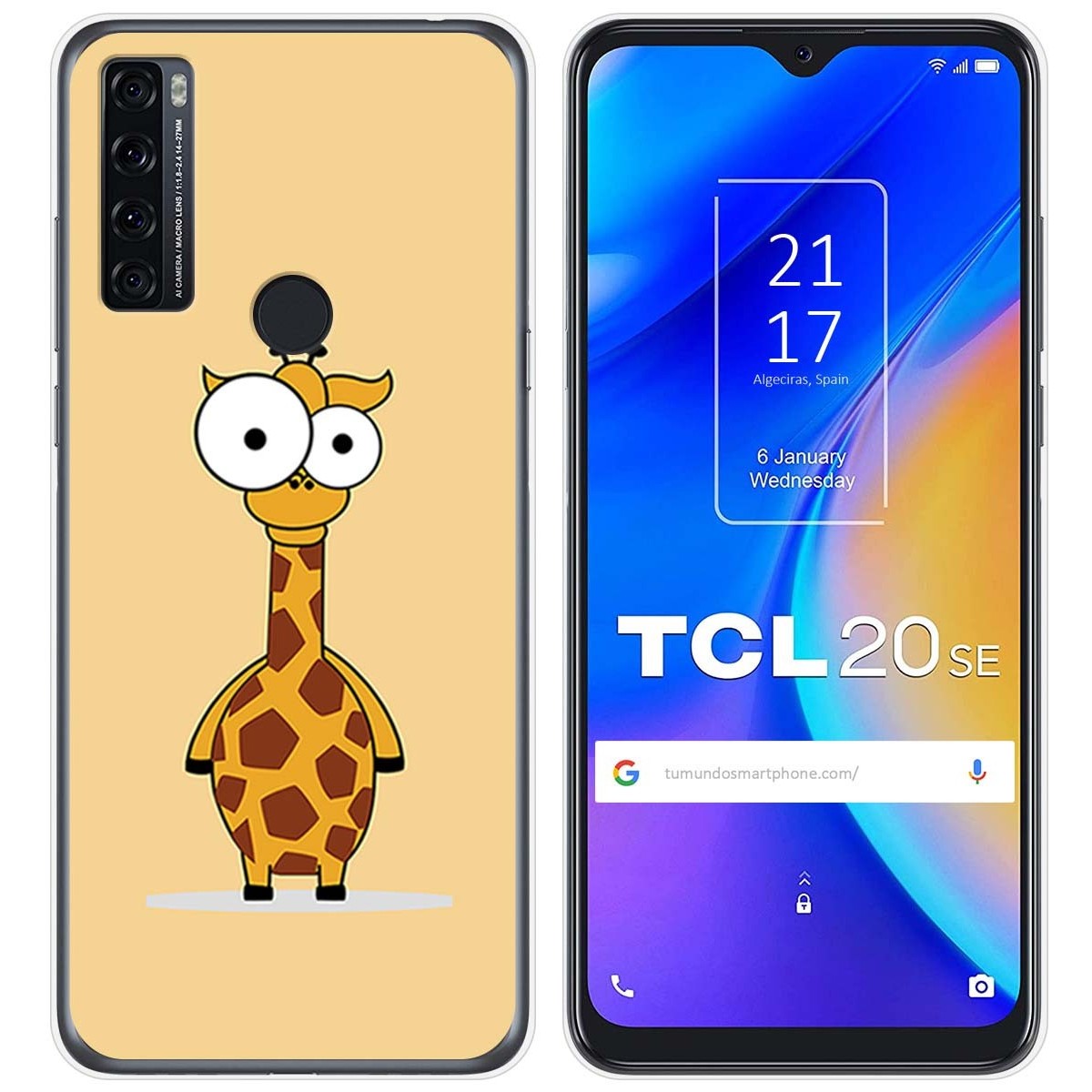 Funda Gel Tpu para TCL 20 SE diseño Jirafa Dibujos