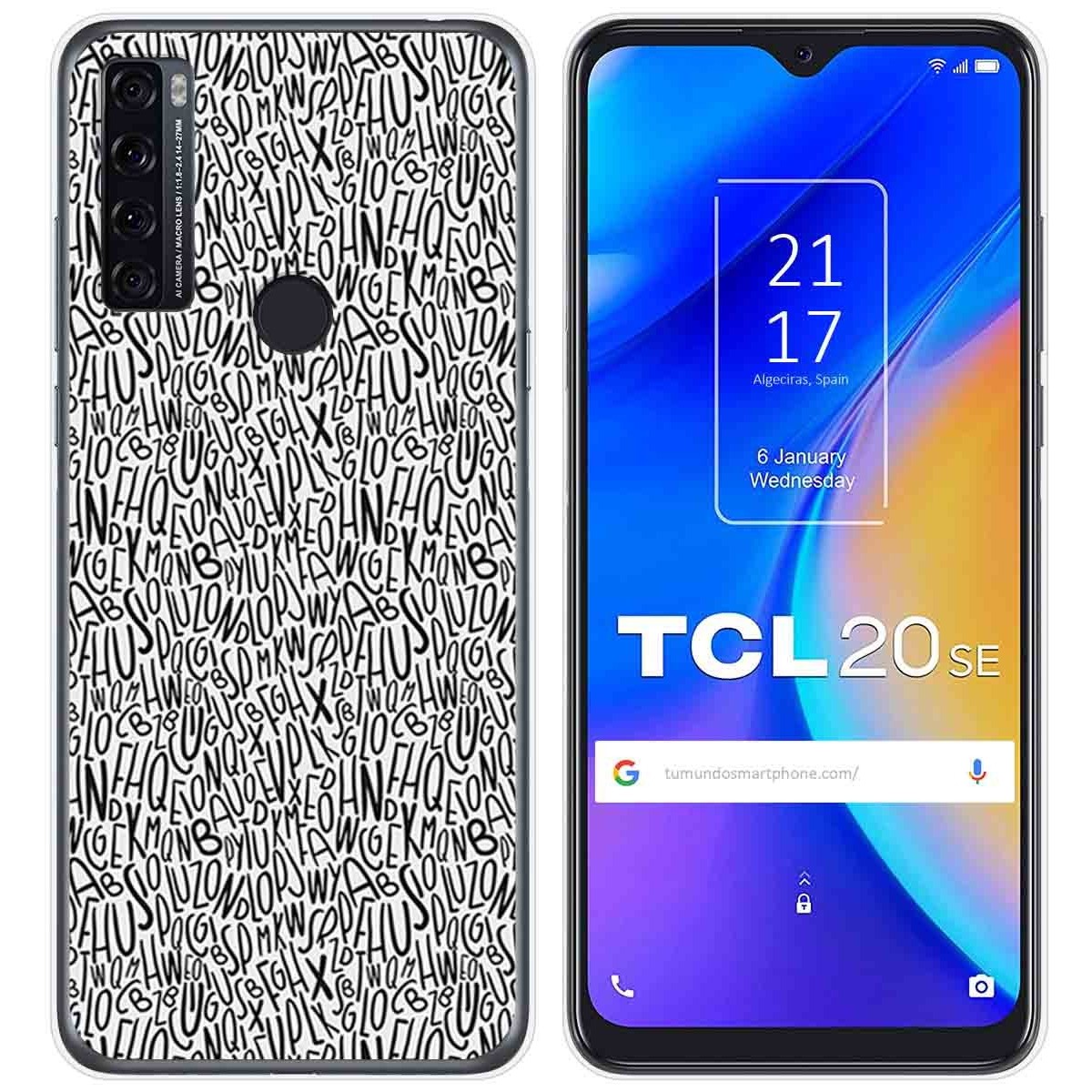 Funda Gel Tpu para TCL 20 SE diseño Letras Dibujos