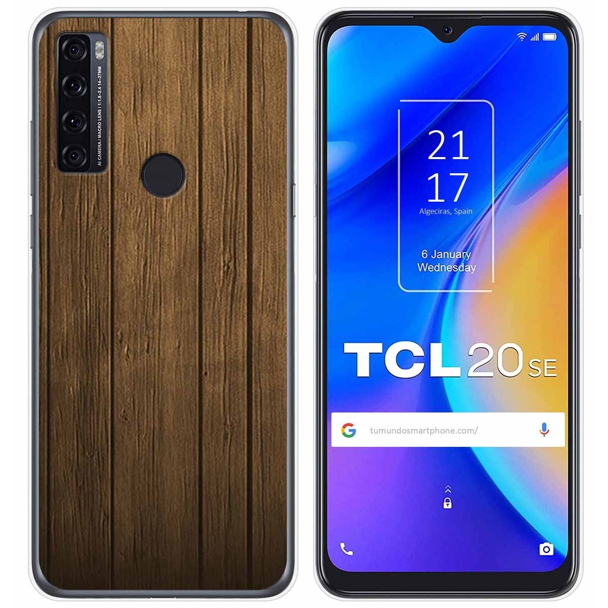 Funda Gel Tpu para TCL 20 SE diseño Madera Dibujos
