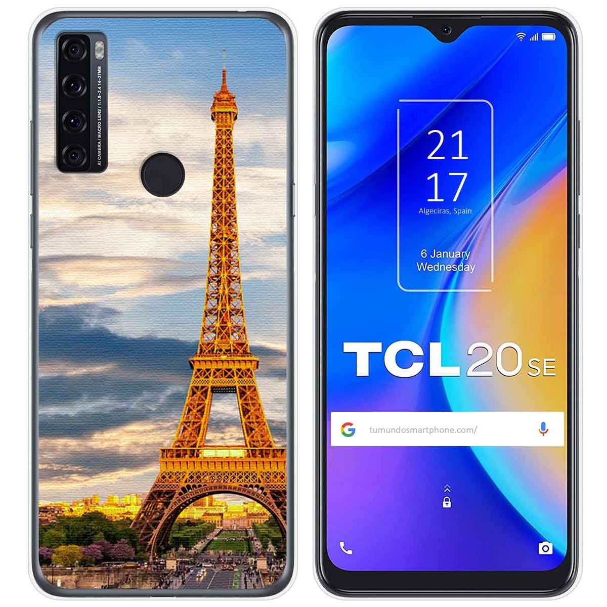 Funda Gel Tpu para TCL 20 SE diseño Paris Dibujos